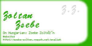 zoltan zsebe business card